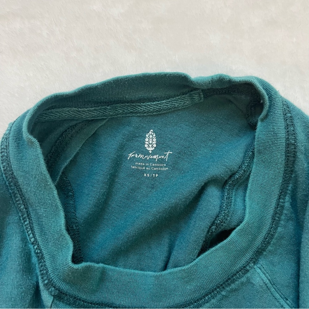 Free People Movement Play by Play Open Back Crop Tank Teal Blue Size XS - Picture 6 of 6
